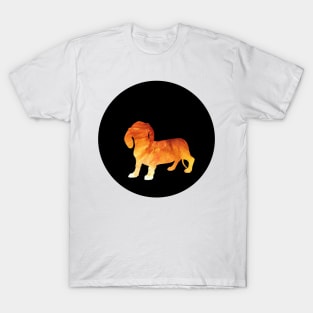 Dachshund - Fiery Orange Silhouette T-Shirt